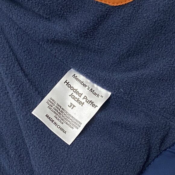 Member's Mark Boy's Wind Resistant Hooded Full Zip Puffer Jacket Size 3T - Picture 10 of 16